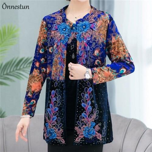 Two Pieces Sets Sweater Women Autumn Long Sleeve Mother Sweater Pullover Pull Femme Plus Size Print Sweater For Women