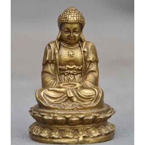 Tibetan Buddhism brass sit lotus Sakyamuni Shakyamuni Amitabha Buddha statue