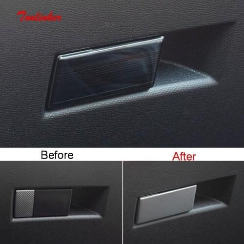 Tonlinker 1 PCS Car Gloves box Handle Cover sticker for CITROEN DEESSE DS7 2018-19 Car Styling Stainless steel Cover Stickers