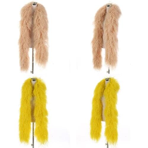 High Quality10 ply Gold Ostrich Feathers boa 1/2/4 meter Fluffy shawl scarf for Wedding party Dress decoration Free shipping