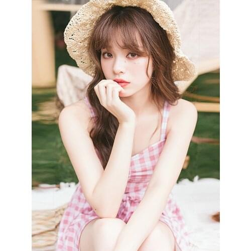 2021 New Korea Style One Piece Swimsuit Women Lattice Swimwear Skirted Monokini Push Up Swim Suit Trikini Bathing Suit