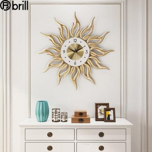 Gold Luxury Large Wall Clock Modern Design Silent Bedroom Living Room Clocks Wall Home Decor Silent Metal Wall Art Decor Horloge