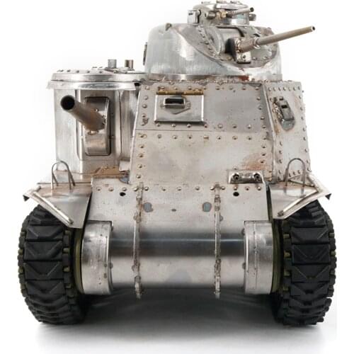 1:16 2.4G RC Tank Hand Made Simulation Metal American M3 Light Tank Model Toy With Light And Sound - Olive Drab/Primary Colour