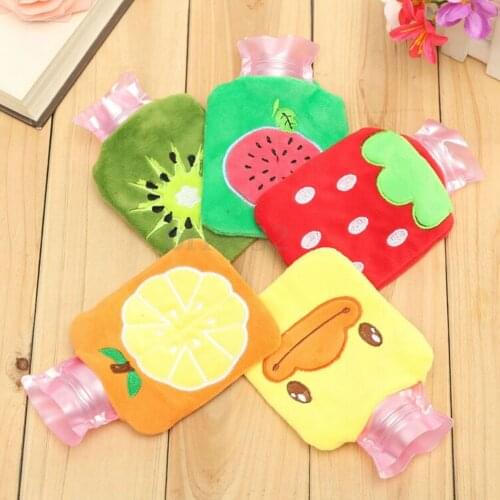 1PCS Bottles Cartoon Hand Po Warm Water Bottle Small Portable Cute Mini Hot Water Hand Warmer Water Injection Storage Bag Tools