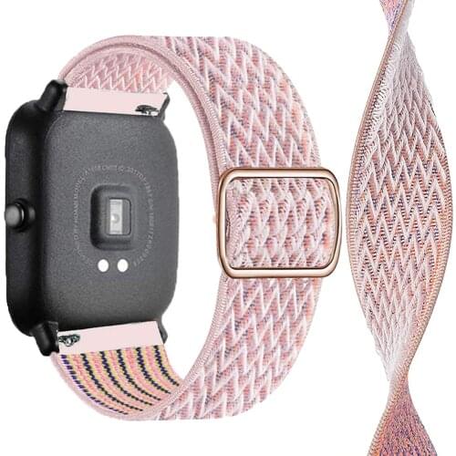 Nylon loop band for Amazfit GTS/2/2e/GTS2 Mini/GTR 42mm/47mm/GTR2/2e bracelet belt adjustable correa amazfit bit strap 20mm 22mm