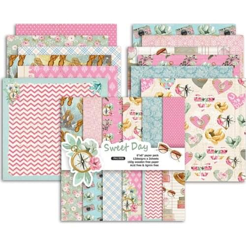 24 Sheets Scrapbooking Packs Paper Origami Art Scrapbook Paper Crafts DIY Photo Album Background Pads Paper Card Making