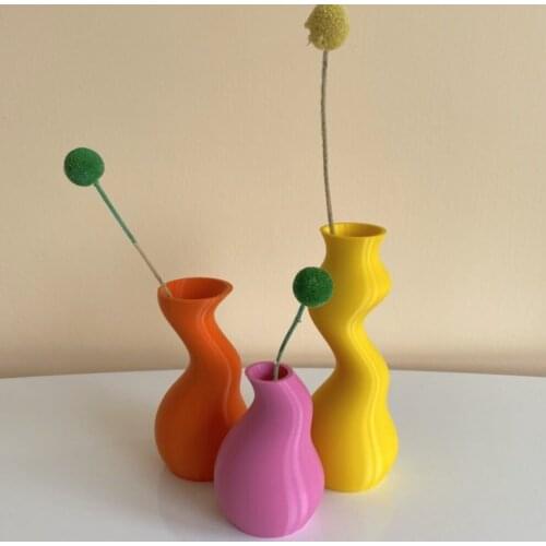3 Pcs In Orange Pink Yellow Colors Nordic Style Ceramic Desktop Vases Ornaments Office Desktop Home Decoration Accessories
