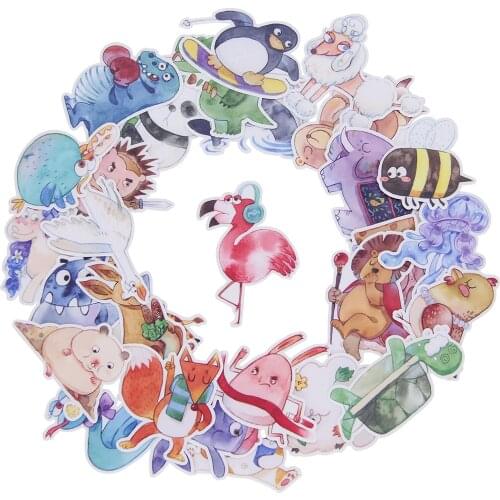 30pcs Cute Kawaii Cartoon Waterproof Animals Zoo Pets Water Bottle Gift Decorative Stationery Stickers for Kids Children Teens