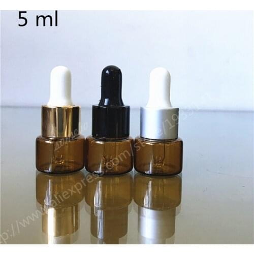 Free Shipping 10pcs/lot 5cc Brown Pipette Dropper Vial 5ml Empty Amber Glass Essential Oil Dropper Bottle Glass bottle