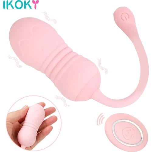 Wireless Remote Vibrating Egg G-Spot Clitoris Stimulation Wearable Dildo Vibrator Sex Toys for Women 8 Speed Telescopic