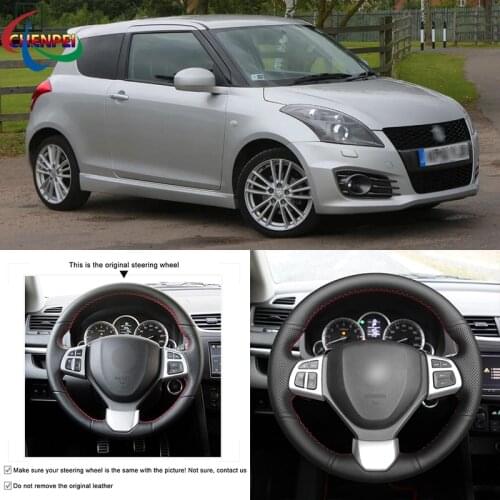 DIY Hand-stitched Customization Anti-Slip Steering Wheel Cover For Suzuki Swift Sport 2012-2017 Car Interior Accessories