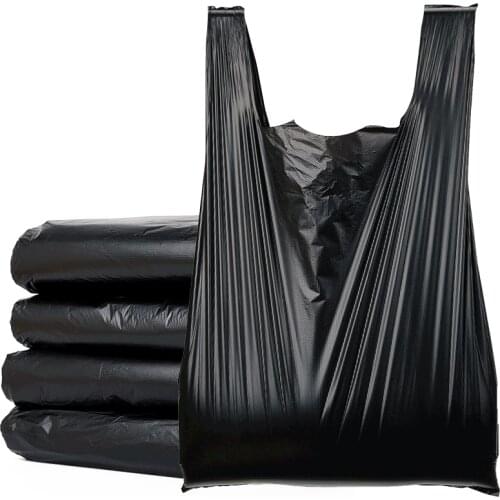 Black garbage bag 50pcs Garbage Bags Vest Style Storage Bag For Home Waste Trash BagsBlack garbage bag