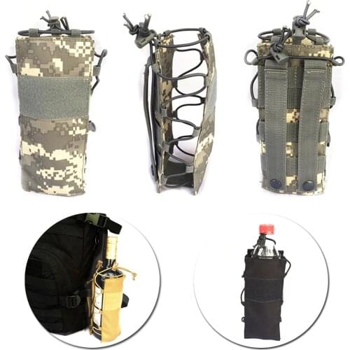 Elastic Soft Tactical Nylon Water Wine Bottle Pouch Bag Holder for Outdoor Sports Camping Cycling Hunting Sturdy and Durable