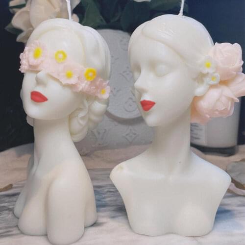 2021 New Elegant Girl Female Body Candle Silicone Mold 3d Women Shaped Candle Making Wax Plaster Mould Handmade