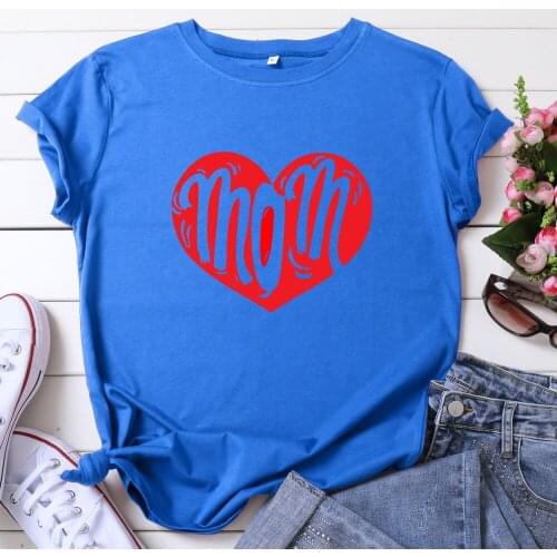 Summer Shirts for Women T-shirt Harajuku Mom Letter Print T-shirt Aesthetic Women Clothing Oversized Tshirt Cotton Kawaii Tops