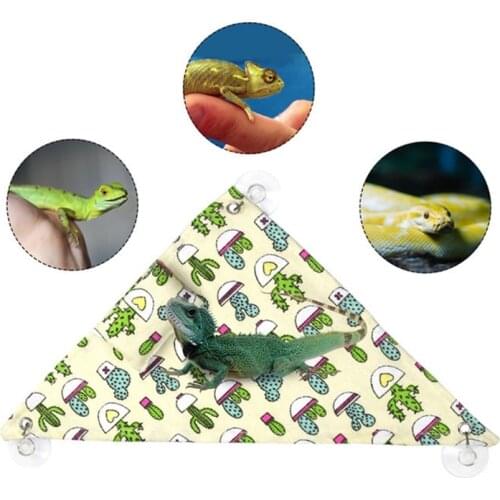 Reptile Hammock Swing Hanging Bed Lounger Ladder with Adhesive Hooks and Suction Hook for Bearded Dragon Leopard Gecko