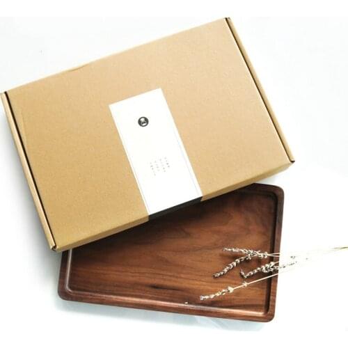 TIMEMORE Store Coffee Tray Wood Pallets Rectangle Tea Trays Black Walnut Snacks Food Storage Dish for Hotel Home Serving Tray