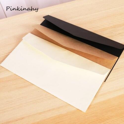 100 pcs/lot Window Envelope Cute Retro Kraft Paper Envelopes Gift Card Office Stationery Supplier Simple Style