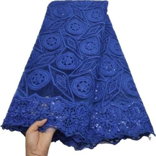 Royal Blue Sequin African French Net Lace Fabric High Quality Tulle Mesh Lace Bridal Nigerian Wedding Dress Lace For Woman