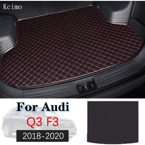 Leather Car Trunk Mat For Audi Q3 F3 2018 2019 2020 5 Door Sportback Trunk Boot Mat Liner Pad Cargo pad Carpet Tail Cargo Liner