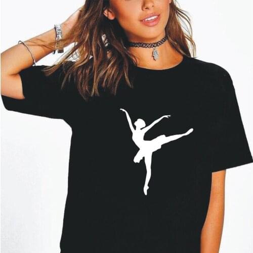 Summer Short Sleeve Harajuku Tee Shirt Femme Fashion Ballet Dancer Dancing Home Print T Shirt Women Tops Casual Camiseta Mujer