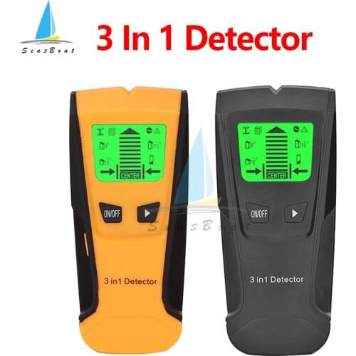 TH210 3 In 1 Metal Detector Find Metal Wood Studs AC Voltage Live Wire Detect Wall Scanner LED Electric Box Finder Wall Detector