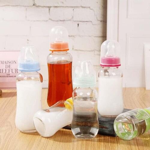 Cute Glass Milk Feeding Cup for Kids Girls Travel Bottle Leak-poof with Sleeve Baby Milk Cup Drinking Water Bottle 280ML