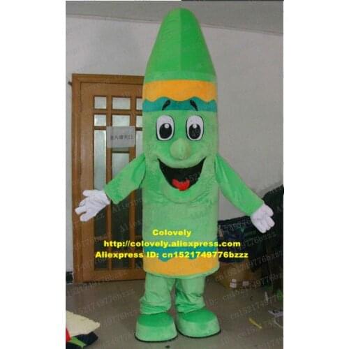 Cute Green Pencil Wax Crayon Pastels Lip Rouge Cream Lipstick Lippie Mascot Costume With Green Globe Nose White Gloves No.5697