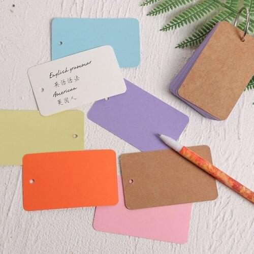 MINKYS 50 Sheets Coil Thickened Coloured Blank Vocabulary Word Card Memory Study Notepad Graffiti Card Memo Pad Stationery