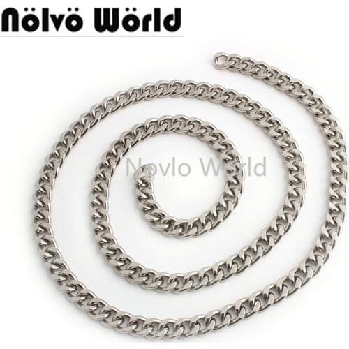 Nolvo World 1-5 meters 3mm thick 11mm width Silver aluminum chain women fancy key chain for luxury bags