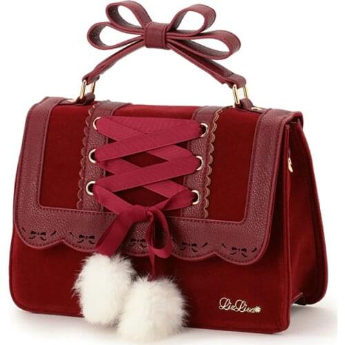 Fashion Liz Lisa Cute Bow Shoulder Bags Women Sweet Red Handbag Famous Brand Designer Girl Leather Shoulder Bag