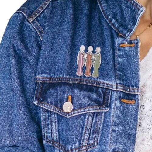 Fashion Jewelry Pink Enamel Pin Metal Heart Bond Between Sisters Designer Brooc R7RF