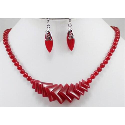 Square Geometric Shaped Pandant Necklace Drop Earrings Natural Stone Beads Tiger Eye Green Purple Red Jewelry Set Fashion Choker