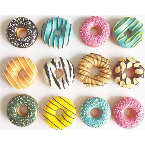 2PCS Cute Sweet Donut Doughnut Fridge Message Magnet Souvenirs,Simulation Food Magnet For Kids Message Holder Decoration