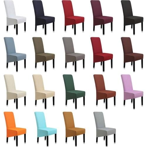 Solid Color Chair Cover Elastic Seat Chair Covers Stretch High Back Slipcovers For Dining Wedding Banquet Hotel 1/2/4/6 pc