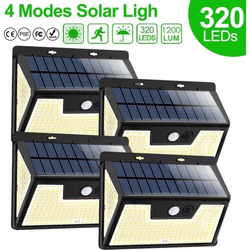 Solar Led Light With Motion Sensor For Street Garden Decoration Sunlight Powered 4 Modes 222 LEDs Waterproof Outdoor Solar Lamps