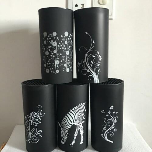 Universal chef kitchen set ceramic knife holder black block plastic tool knives stand sooktops tube storage shelf creative gifts