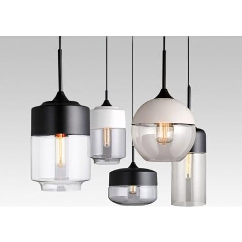 New American industrial loft vintage pendant lights black white iron edison glass retro loft vintage pendant lights lamp