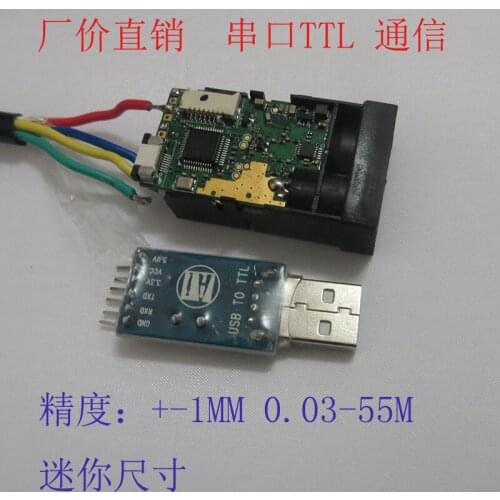 Factory 50 Meters Serial Communication TTL Level RS232 Secondary Development Laser Rangefinder Module Sensor