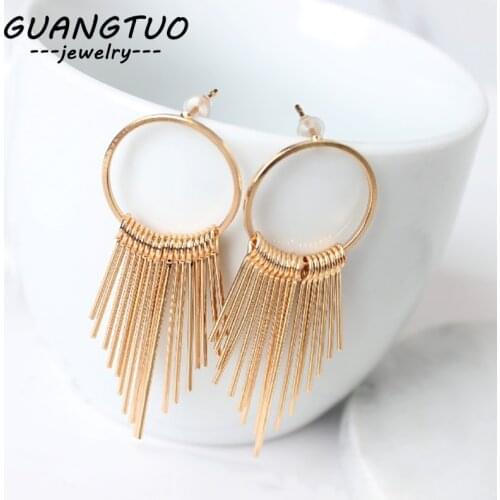 2019 New Fashion Earrings Female Korean Fringed Minimalism Earrings Long Retro Exaggerated Geometric Pendientes Mujer Moda EB147