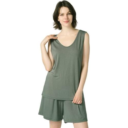 Women Tops&Shorts Loose Pajamas Set Casual Cotton Two Piece Suit Sleepwear Oversize Nightwear Loungewear Soft Home Clothes