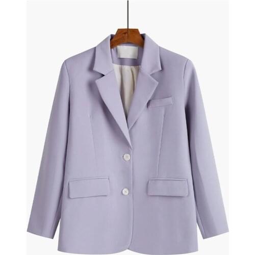 Women Vintage Autumn Winter Solid Color Casual Blazer Jacket Office Lady Pockets Work Coat Ladies Business Blazers Outerwear