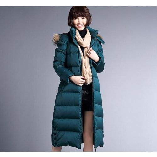 Long Winter Collection Women Down Coat Jacket Warm Woman Down Coat Winter Coat Women Coat With Fur Collar