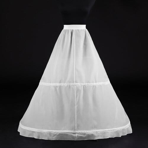 Wowbridal Women White 2 Hoops A-line Wedding Accessories Bridal Crinolines Vestidos De Novia Underskirt Bustle Petticots