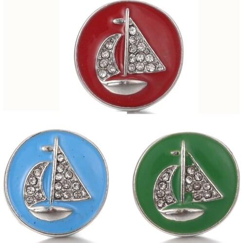 10Pcs/lot 4 colors 18mm Metal Snap Button Jewelry Trendy Rhinestone Snap Fit Snap Bracelet& Bangles for Women Jewelry