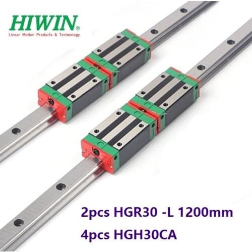2pcs 100% Original New Hiwin HGR30 -L 1200mm linear guide/rail + 4pcs HGH30CA linear narrow blocks for CNC router