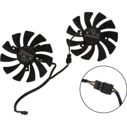 2Pcs/set HA9010H12SB-Z 12V 0.57A 3500 Rpm Hole Distance 40mm Graphics Card Cooling Fan for MSI GTX960