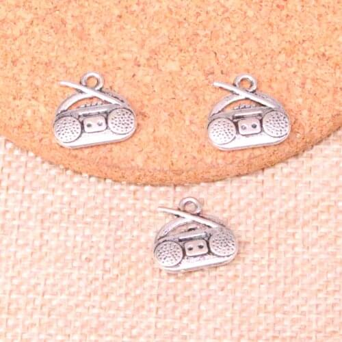 20pcs Radio Retro Boombox Charms Metal Pendants for Bracelet and Necklace Jewelry DIY Handmade 14*15mm