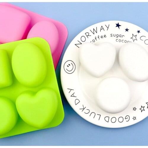 4 Different Shapes Silicone Handmade Soap Molds Cold Soap Molds Household Baking DIY High Temperature Resistance