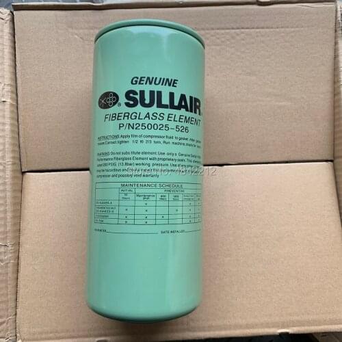 Free shipping 2pcs/lot OEM/genuine Sullair screw air compressor fuel filter fiberglass oil filter element 250025-526